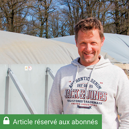 Matthieu Joly est satisfait de son méthaniseur, qui correspond bien au rythme d’exploitation de son atelier d’engraissement et aux besoins d’eau chaude correspondants. © Alexandre Coronel