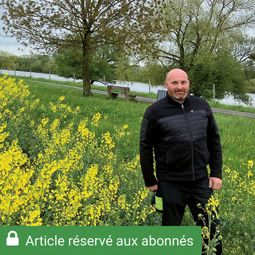 Le parcellaire de la ferme du Kandel jouxte la Moselle. Un lieu de passage privilégié pour les promeneurs, cyclistes et autres propriétaires de chiens. Un public auprès duquel Pierre Herfeld communique beaucoup. © Photo DR