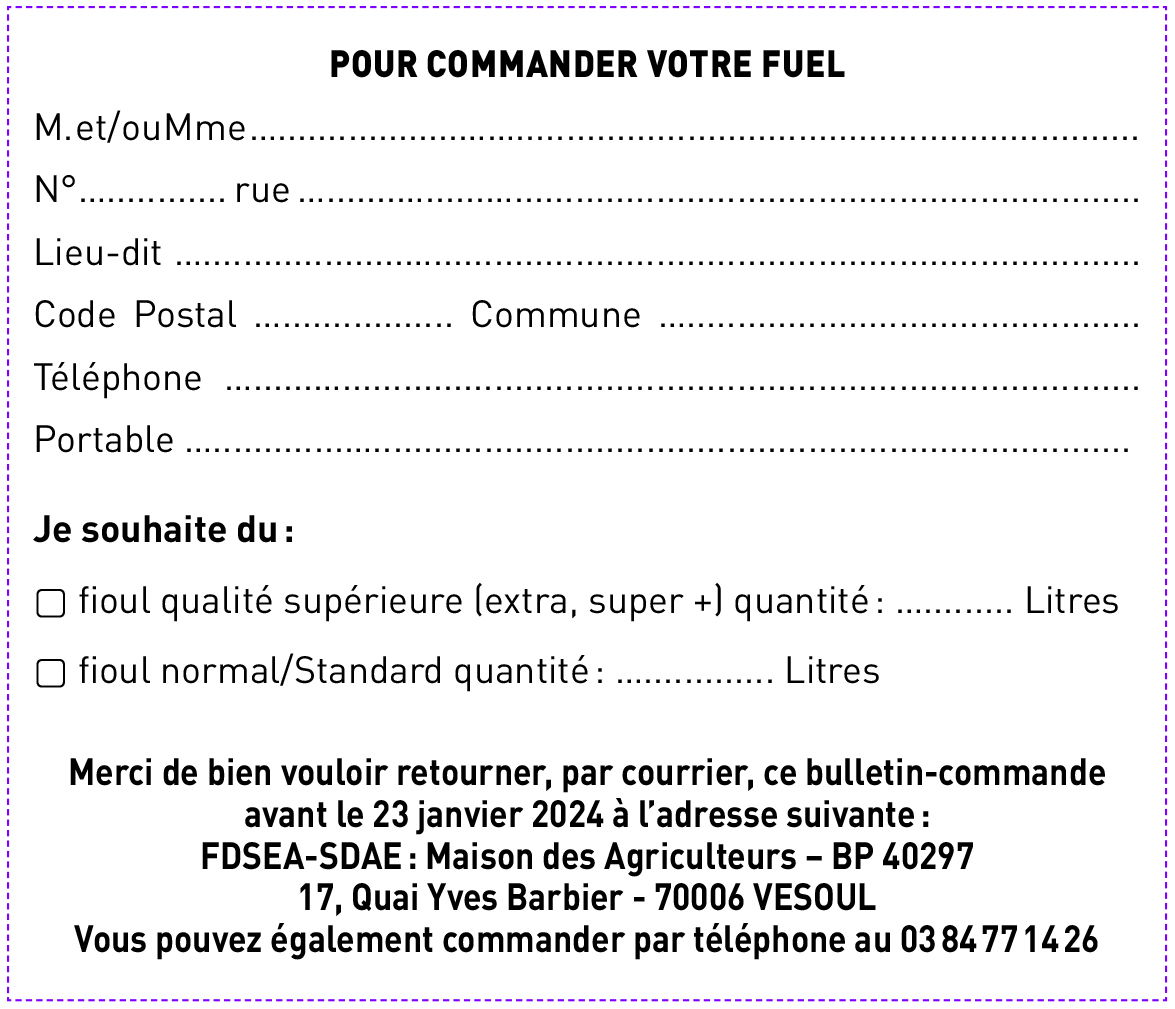 bon de commande à imprimer