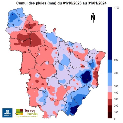 Localement, le cumul de pluie a dépassé les 400 mm, voire 800 mm dans les Vosges !